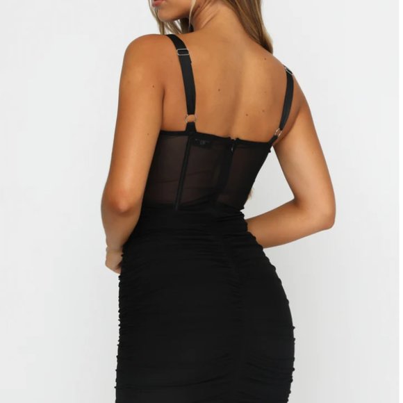 White Fox black sheer dress 'Push the Boundaries' with tags size S - Picture 6 of 8